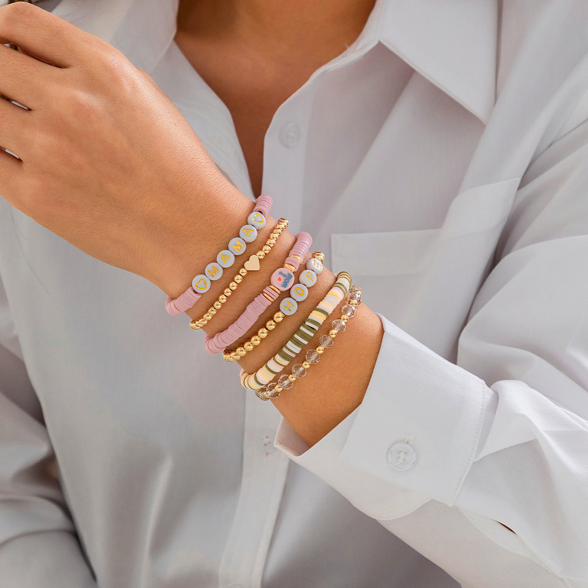 Wholesale Mother's Day Letter Beaded Bracelet