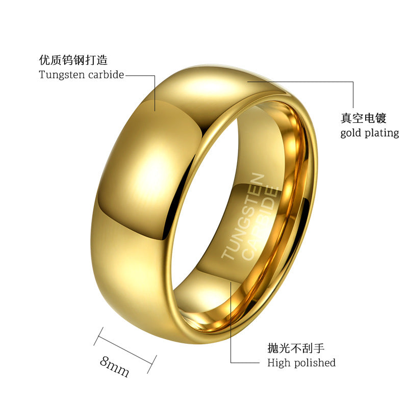 Wholesale Golden Black Gold Pair Index Finger Tungsten Steel Ring Single Tail Ring