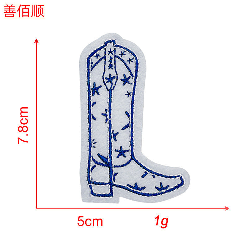 Wholesale 5pcs Shoes Cloth Patch Non-woven Fabric Sewing Boots Jeans Personalized Decoration Patch FS
