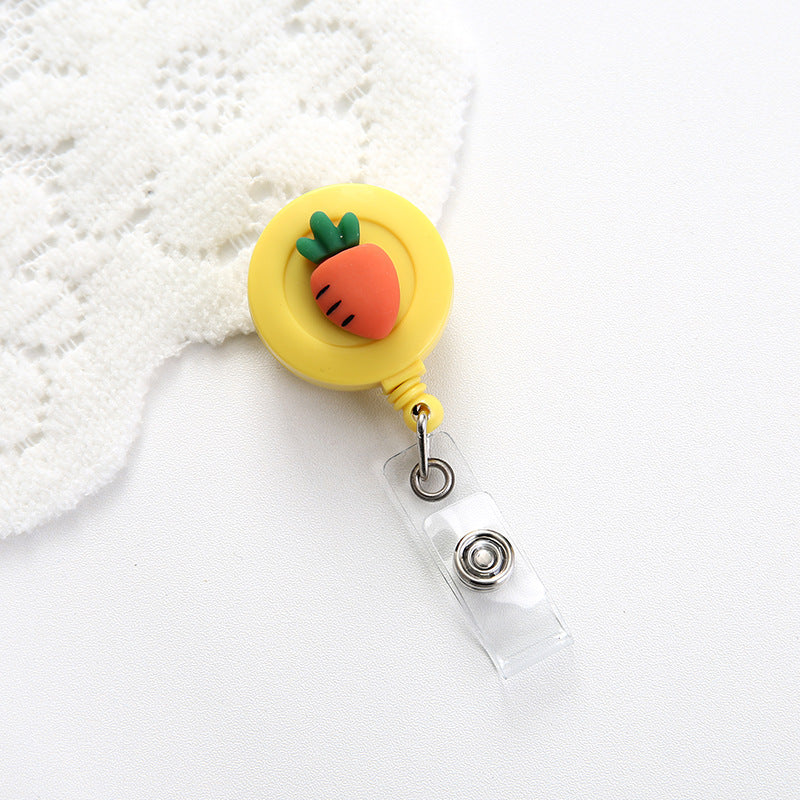 Wholesale Badge Reels Plastic Cartoon Avocado Sunflower Badge Scroll Retractable Keychain