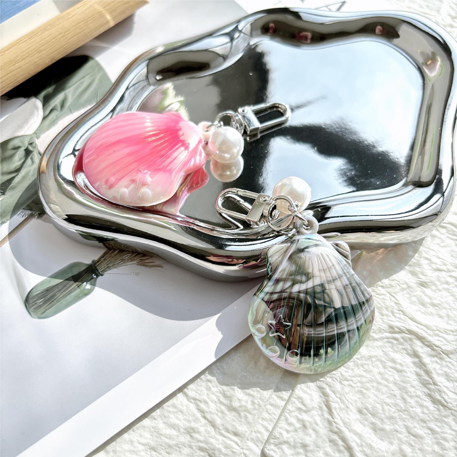 Wholesale Creative Gradient Shell Starfish Keychain DIY Acrylic Epoxy Pendant