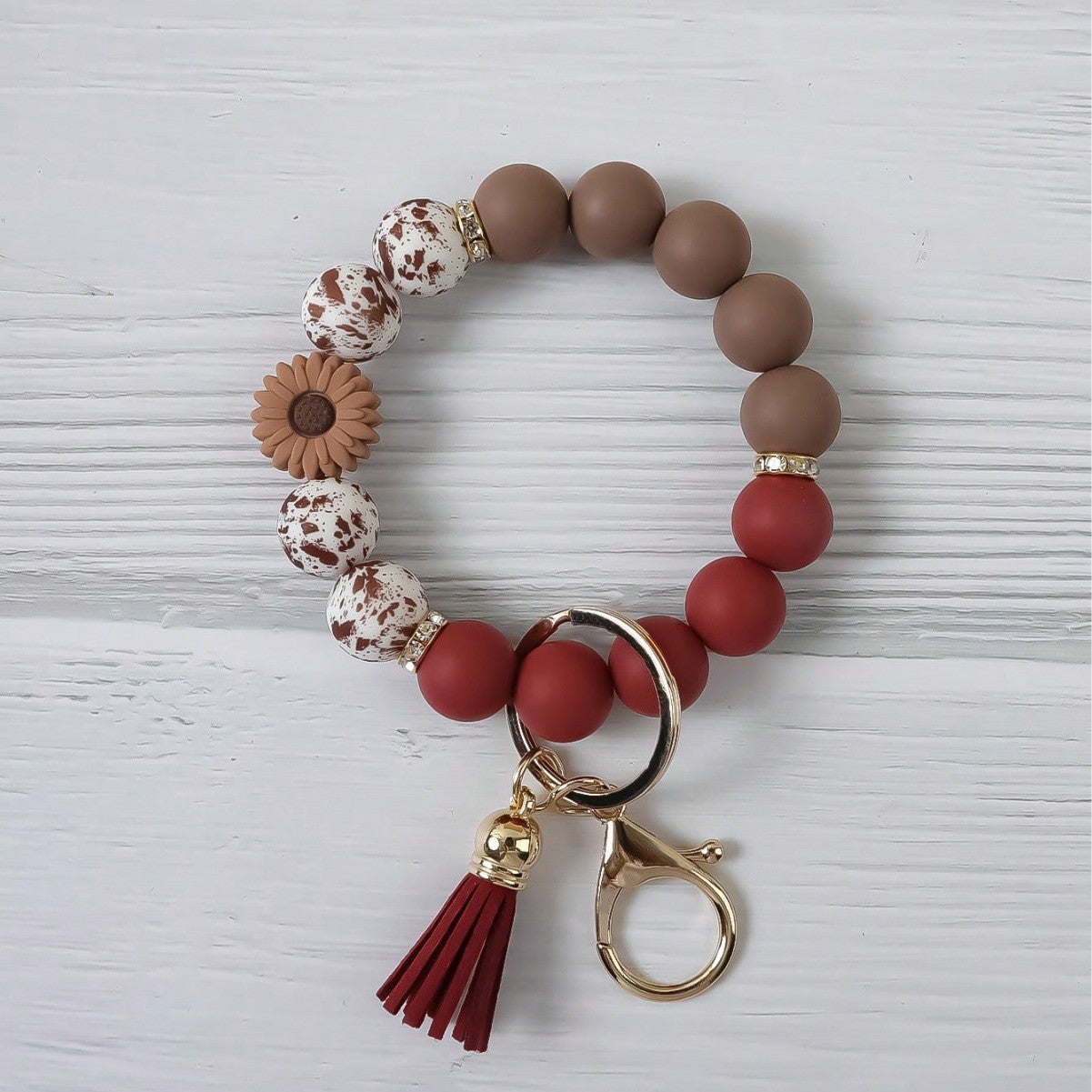 Wholesale  Silicone Bead Bracelet Keychain