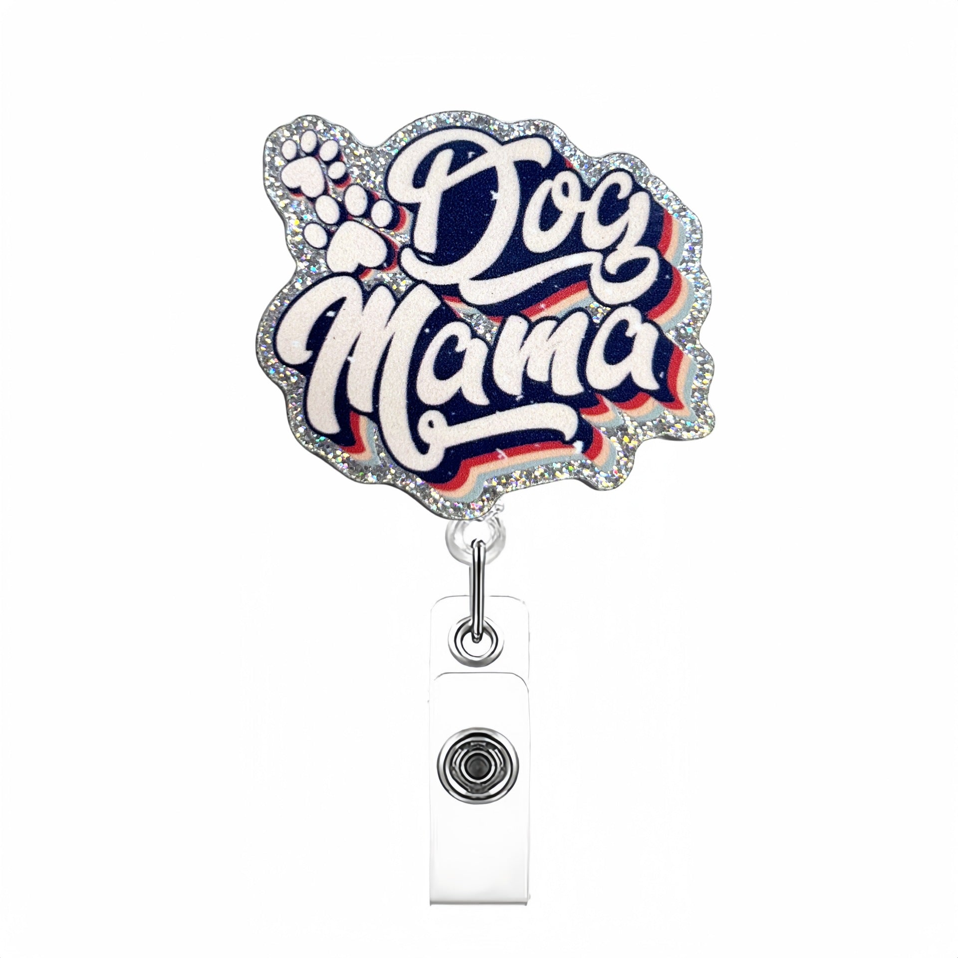 Wholesale Source New Creative Acrylic Glitter Medical Jesus Mother's Day Telescopic Badge Clip Easy Pull Buckle