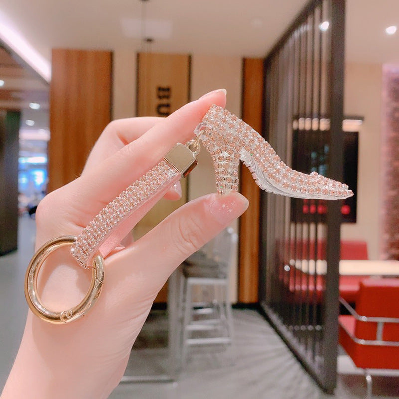 Wholesale Metal Rhinestone High Heel Keychain