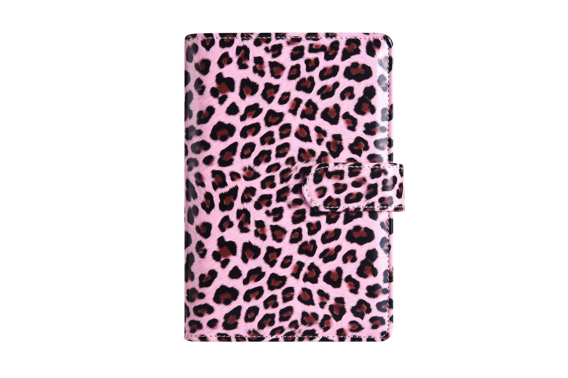 Wholesale Leopard Pattern Splicing Binder Leather PU Cash Budget Binder Notebook