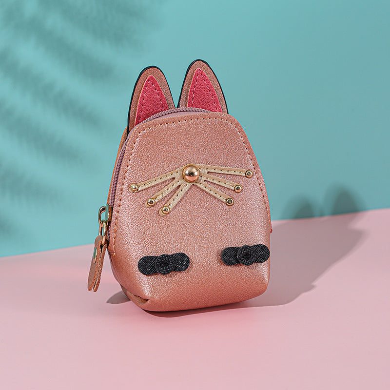 Wholesale PU Cartoon Cat Coin Purse Keychain