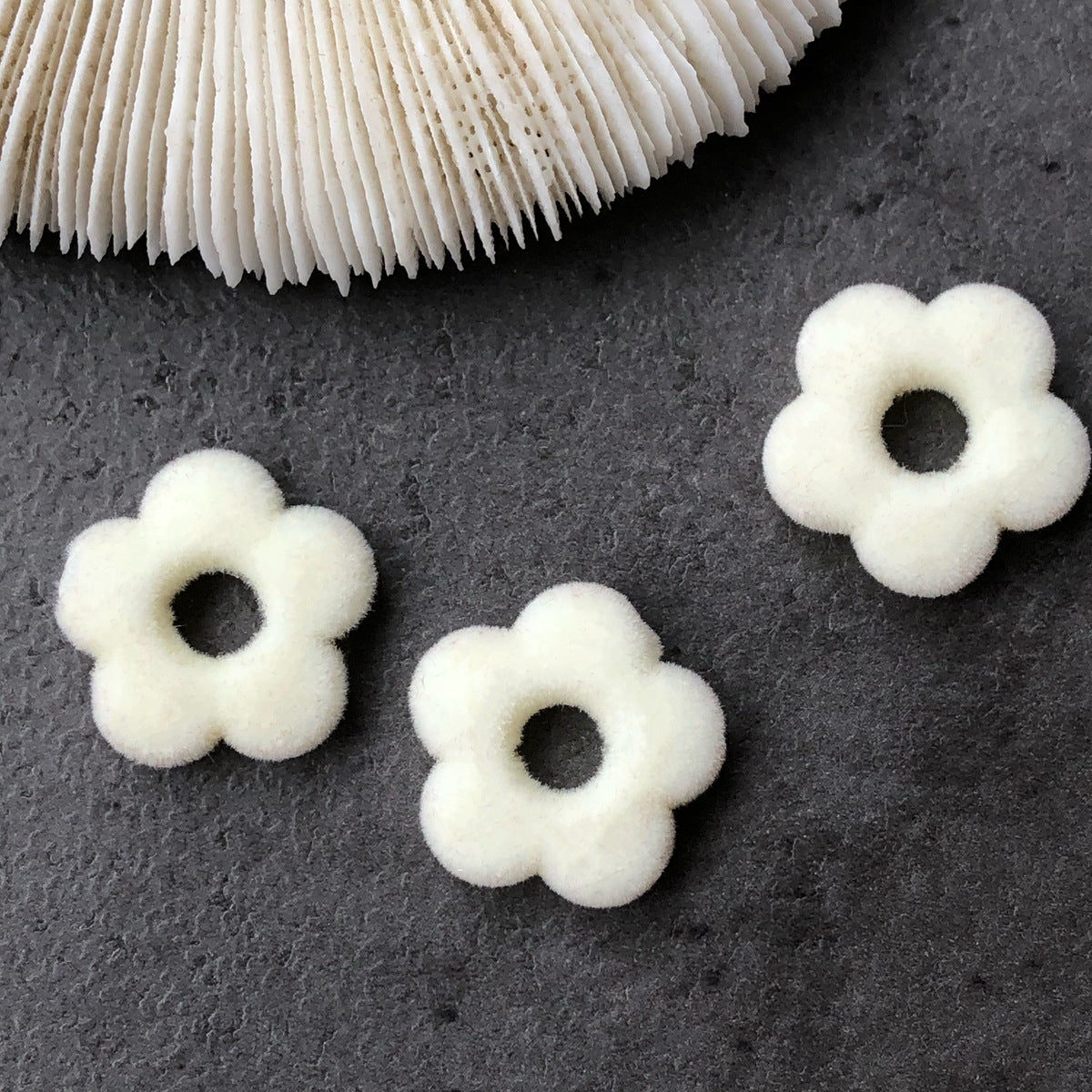 Wholesale 10PCS Flocking Small Flowers DIY Jewelry Accessories Beads