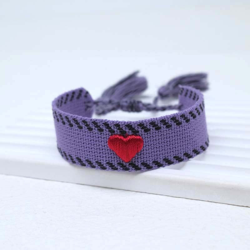 Wholesale Cord Logo Letter Love Woven Tassel Bracelet