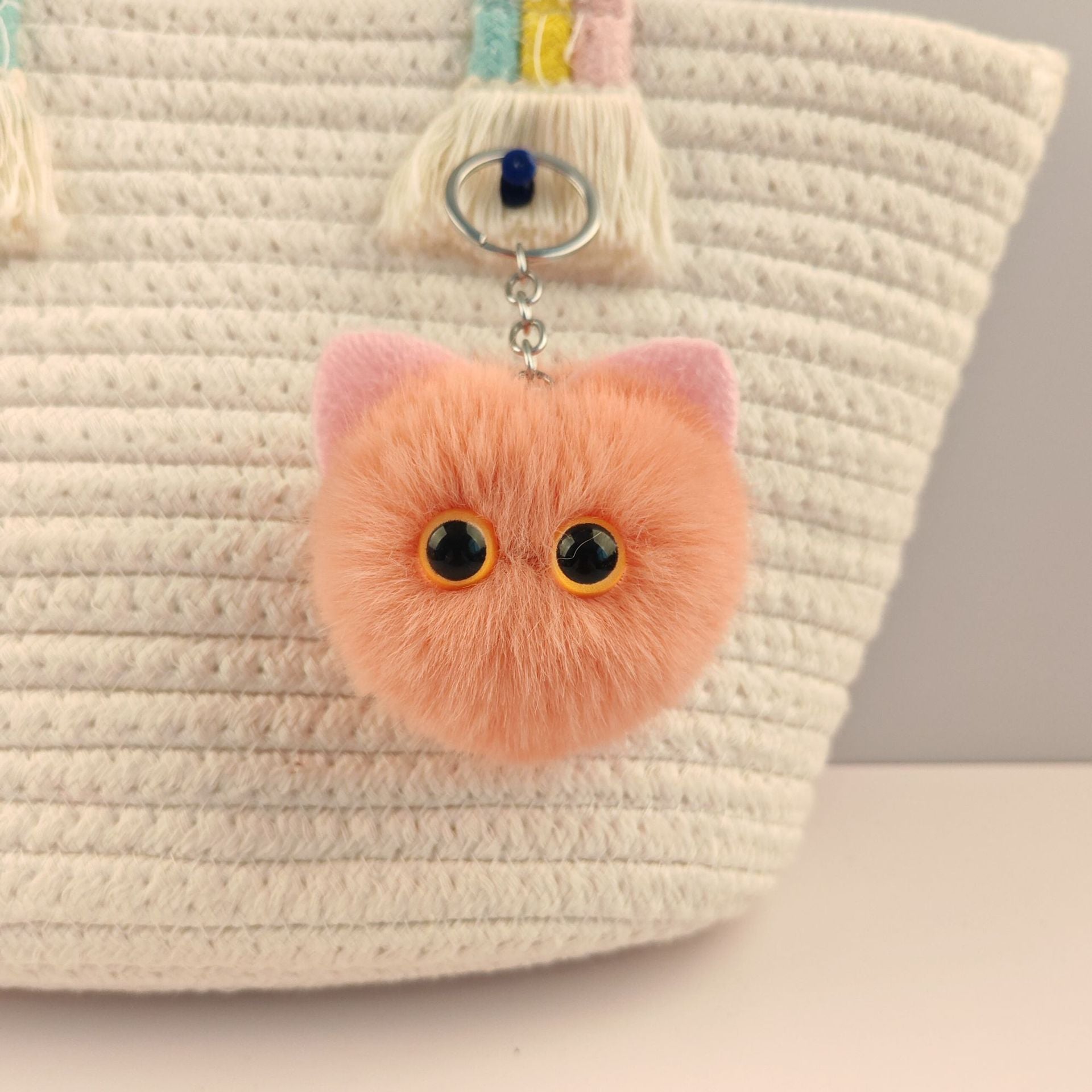 Wholesale  Kitten cartoon fur ball keychain