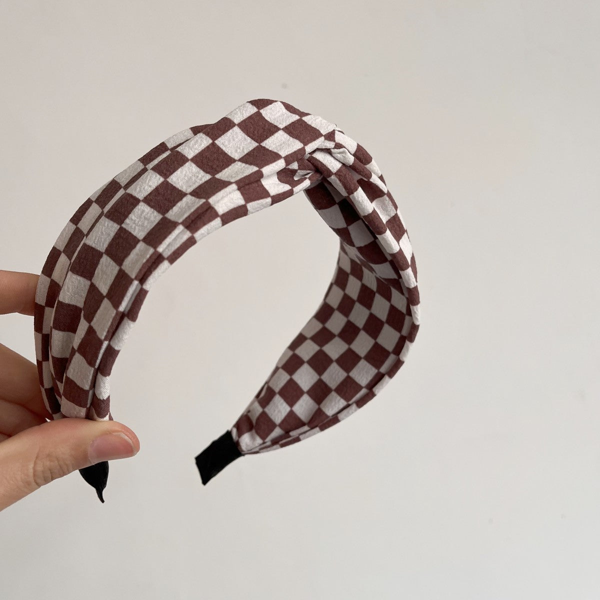Wholesale Fashion chessboard Plaid Jane wide edge fabric headband 1PCs