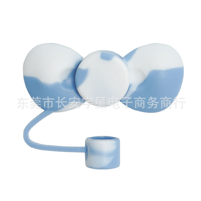 Wholesale cute bow straw plug dust cap 10mm straw lid straw accessories