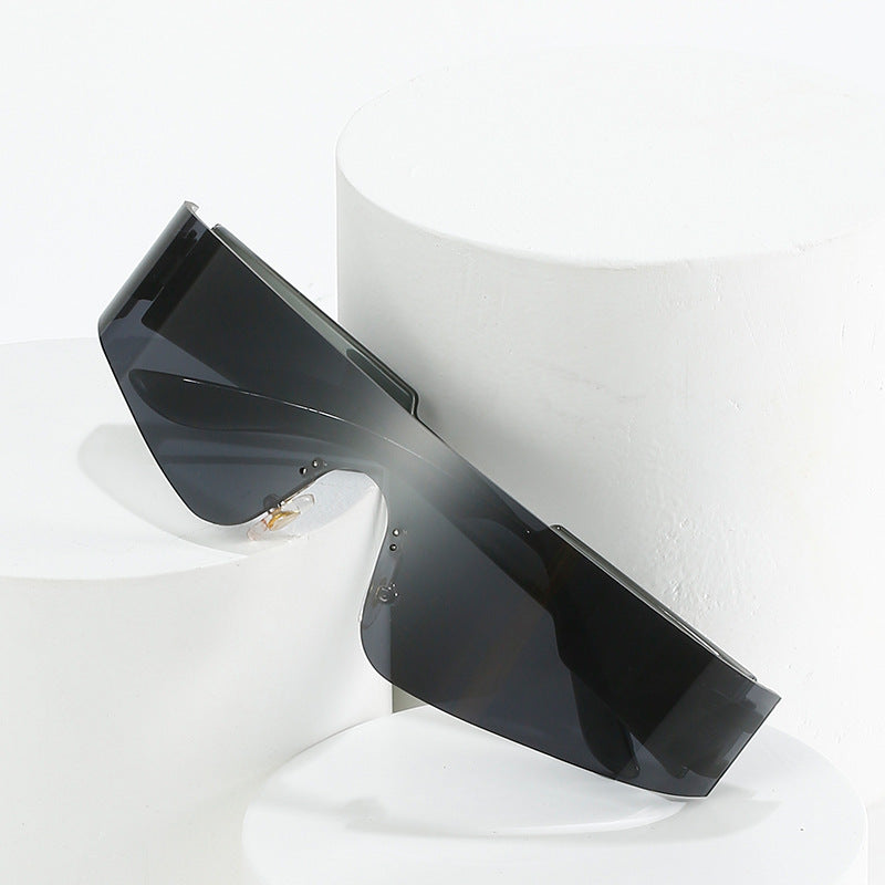 Wholesale Frameless Single Piece Punk Sport Colorful Fashion Sunglasses