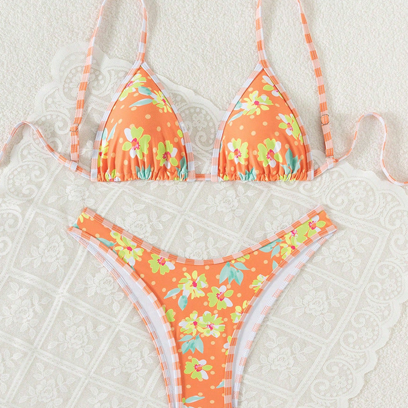 Wholesale Split floral beach holiday swimsuit