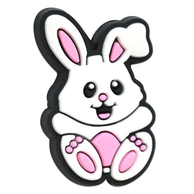 Wholesale  Random 100pcs/pack  Cute cartoon rabbit through-hole beads