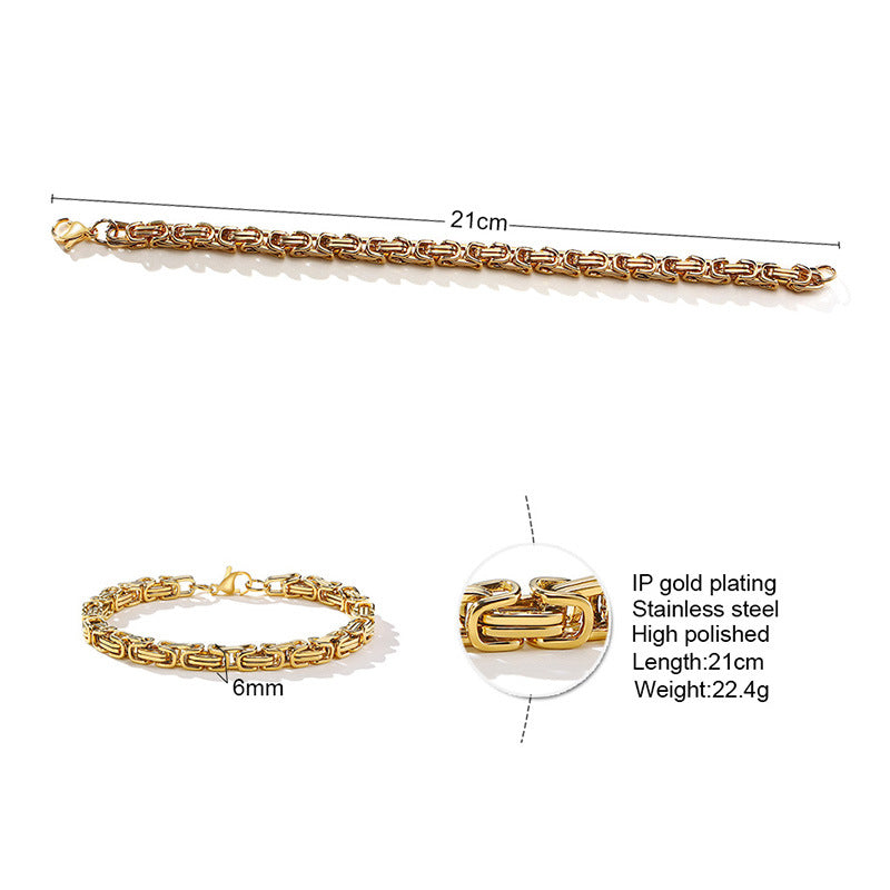 Wholesale Titanium Steel Square Gold Men's Bracelets