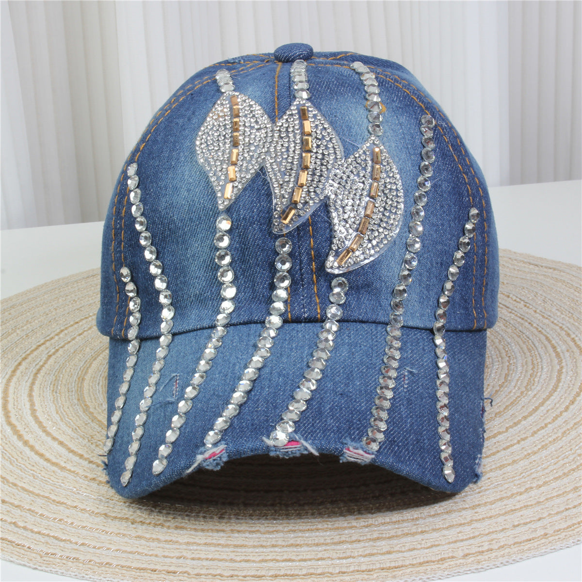 Wholesale British Denim Diamond Casual Baseball Cap