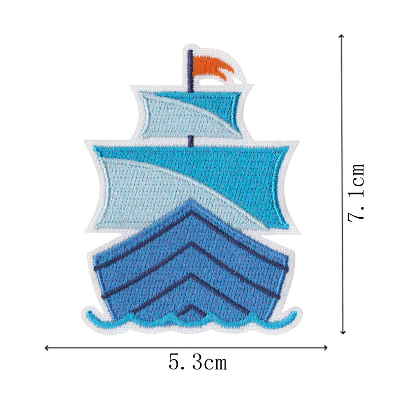 Wholesale Cartoon embroidery subsidy holiday beach vacation style clothing decoration stickers