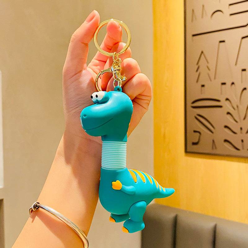 Wholesale Creative Cartoon Telescopic Dinosaur Doll Toy Car PVC Keychain