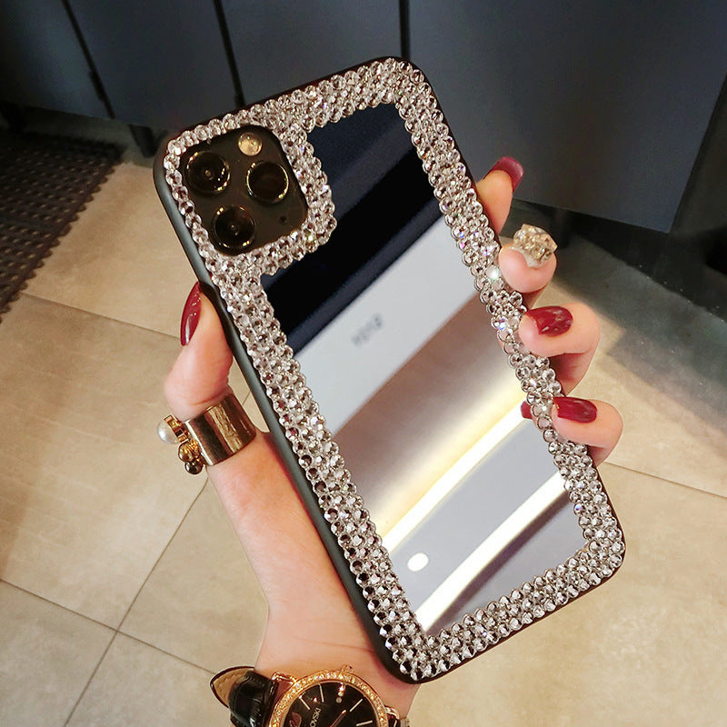 Wholesale TPU Diamond Border Makeup Mirror Phone Cases