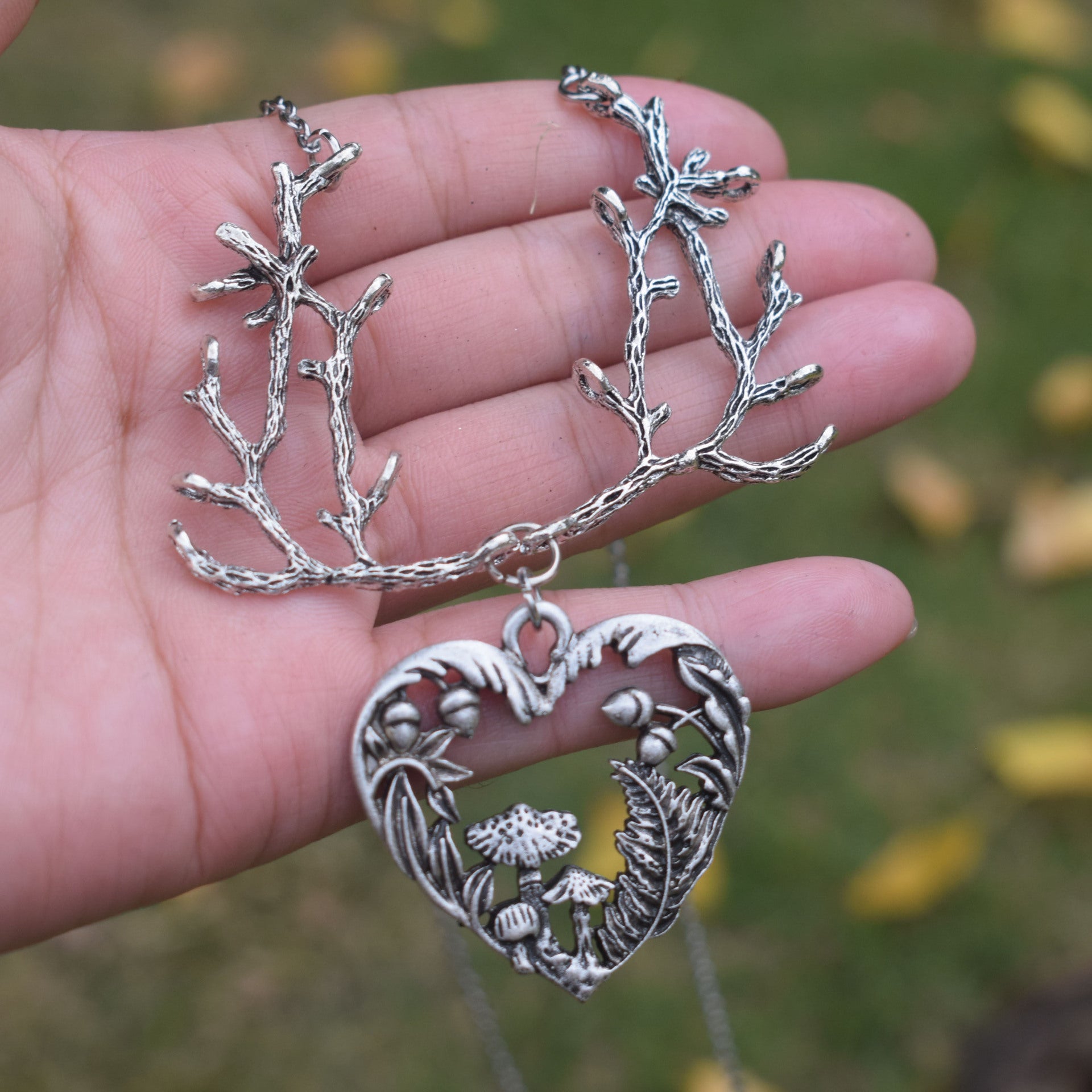 Wholesale  witch forest branches flowers moon mushroom necklace earrings accessories