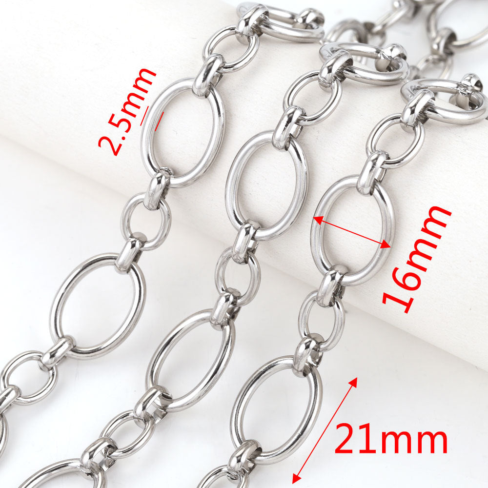 Wholesale 5 rolls - 500 cm various styles of stainless steel punk chain