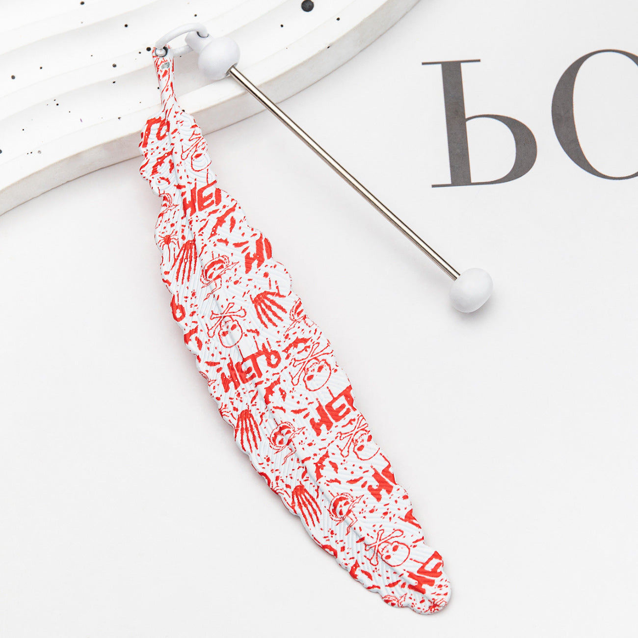 Wholesale New Christmas Halloween Feather Bookmark Handmade DIY Metal Bookmark
