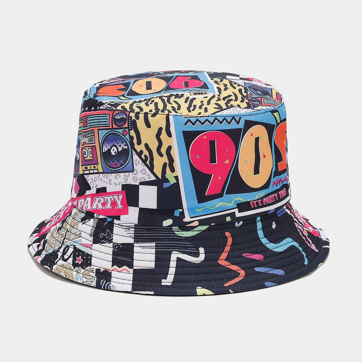 Wholesale  classic 80 90party fisherman hat men's and women's fashion positioning graffiti double-sided basin hat tide