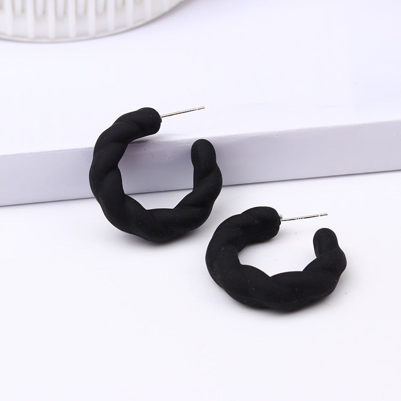 Wholesale Candy Color Twist Wreath Spray Painted Acrylic Earrings