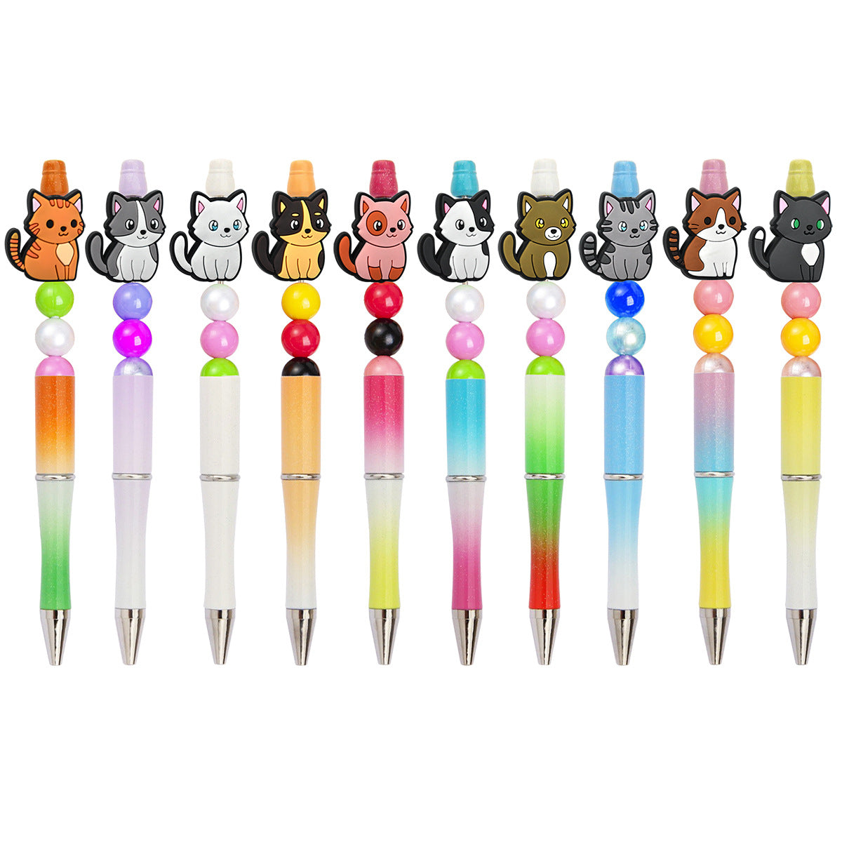 Wholesale Random  100pcs/pack  Cute Cartoon Cat PVC Beads