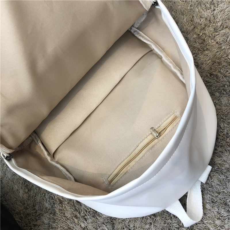 Wholesale Simple Black and White Leather Casual Backpacks