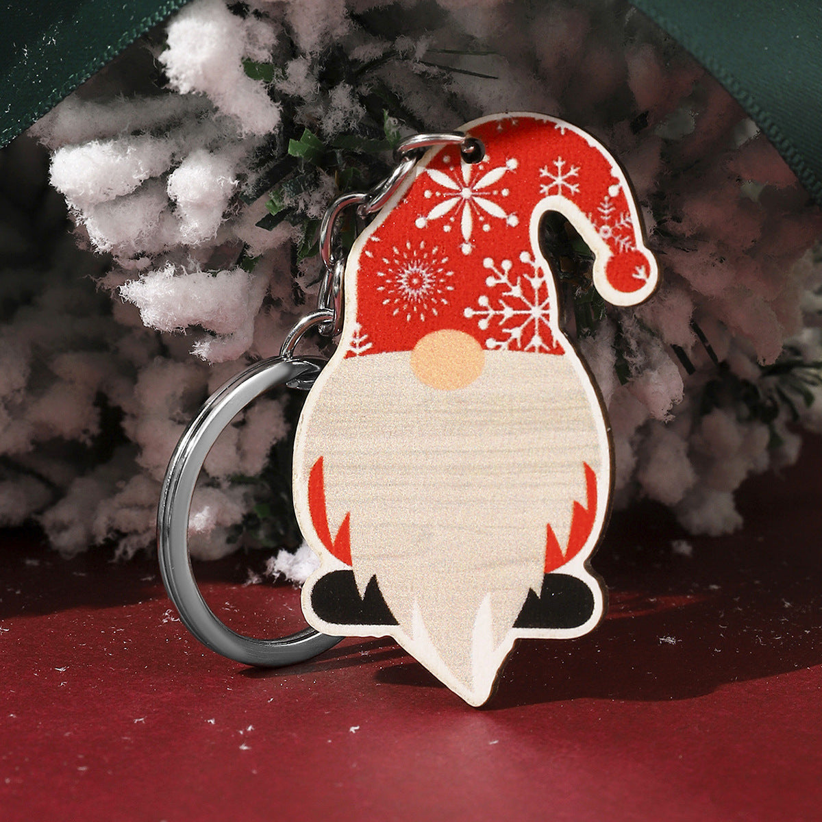 Wholesale Christmas Wooden Santa Claus DIY Writable Keychain