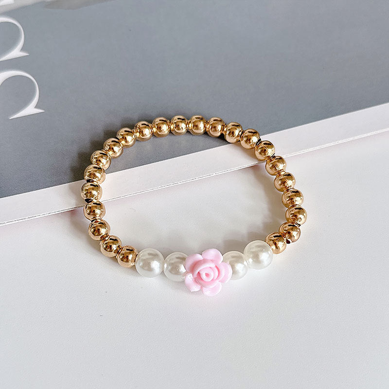 Wholesale Pearl Bohemian Rose Alloy Bracelet