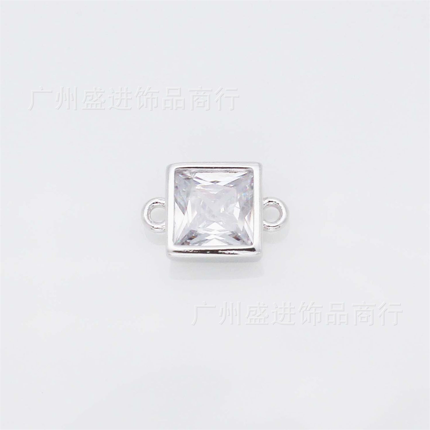 Al por mayor 10 piezas/paquete doble colgante de corazón redondo de corazón cuadrado accesorios de joyas de circón cuentas