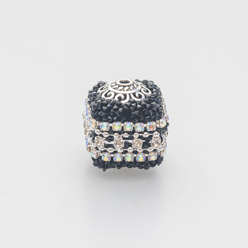 Wholesale 5pcs Acrylic Shiny Square Claw Chain Beaded Diamond Balls