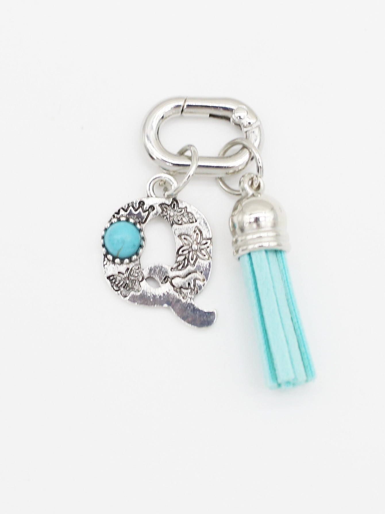 Wholesale ethnic style turquoise 26 letter tassel pendant