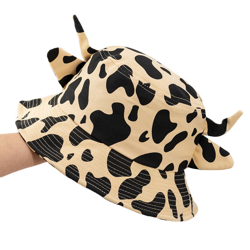 Wholesale Cute cow pattern horn bucket hat