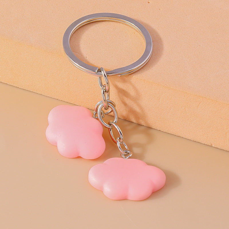 Wholesale Cartoon Color Cloud Resin Keychain