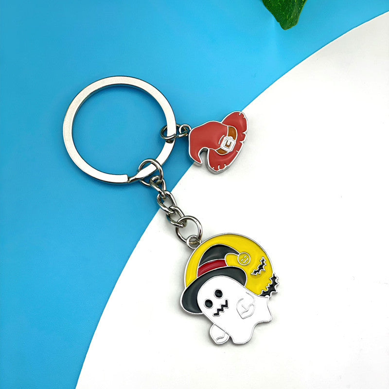 Wholesale Halloween Cartoon Skull Pumpkin Ghost Metal Keychain