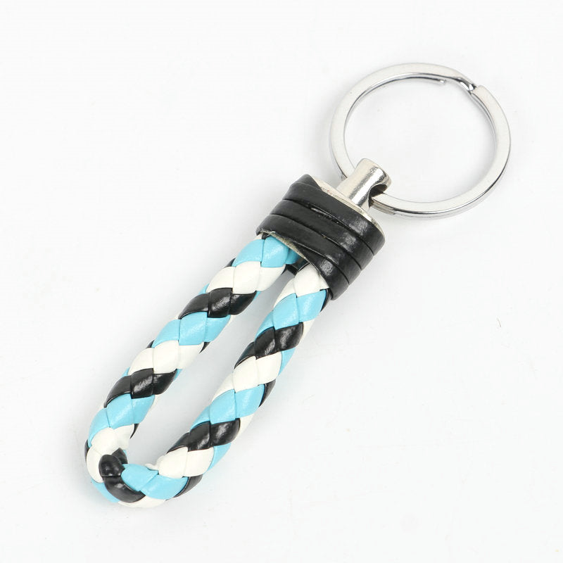 Wholesale Braided Color Leather Rope Keychain