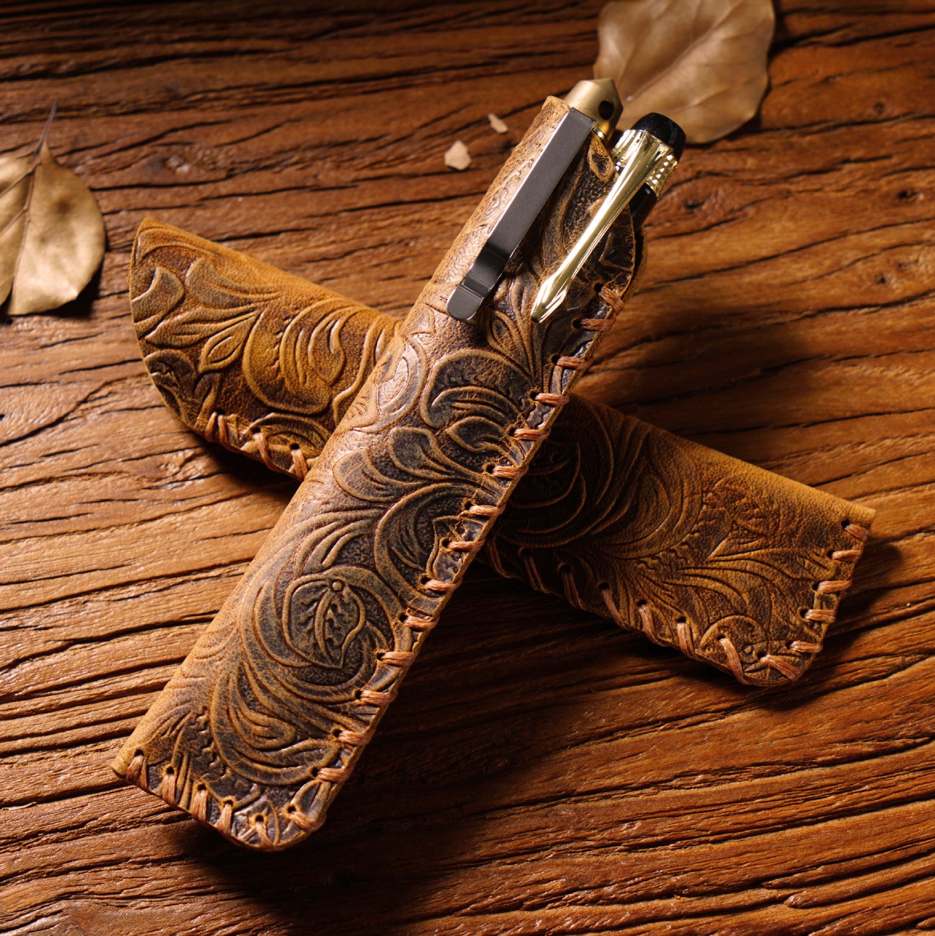 Wholesale Retro Pure Handmade Head Layer Cowhide Creative Pen Bag