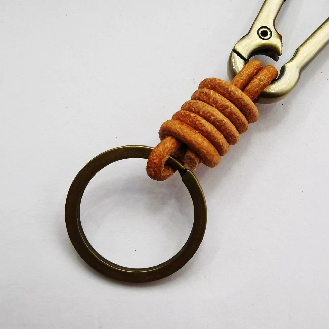 Wholesale metal lobster clasp personalized punk retro car alloy cowhide woven key chain