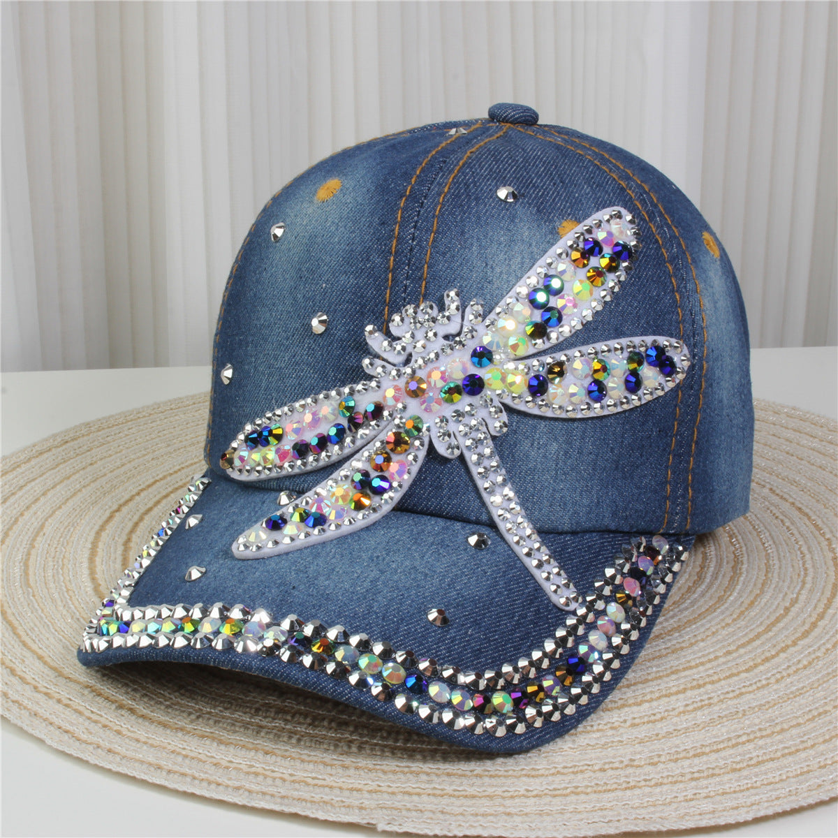 Wholesale British Denim Diamond Casual Baseball Cap
