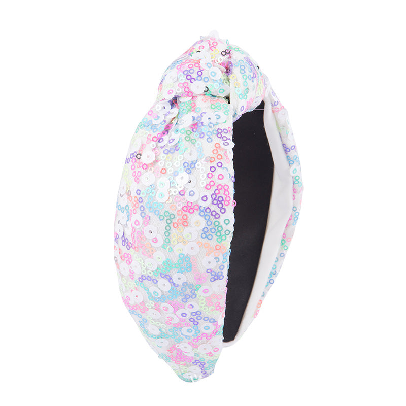 Wholesale Summer High-end Sequin Fabric Knotting Shiny Tourism Sweet Temperament Headband