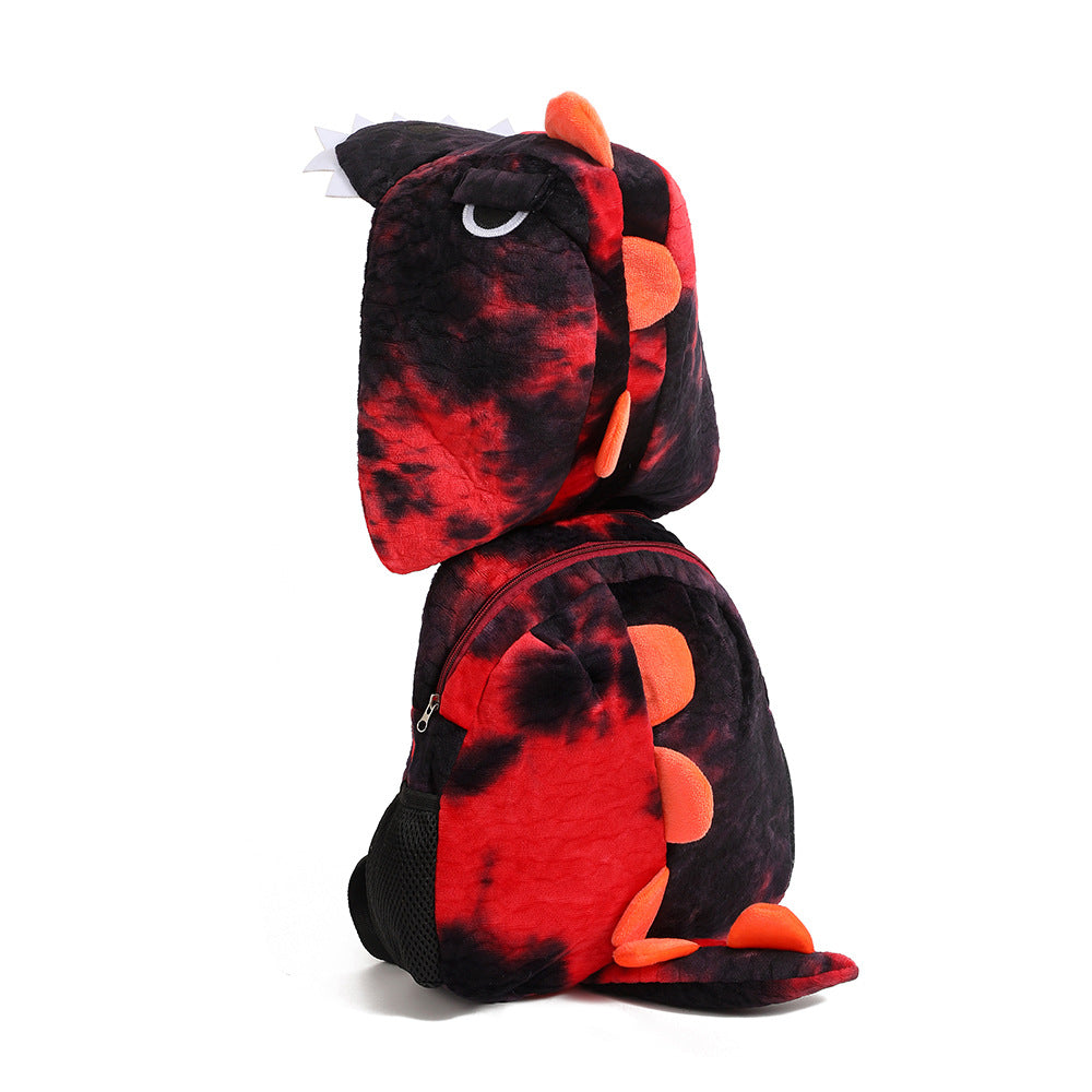 Wholesale Creative Cartoon Dinosaur Children's Hooded Plush School Bag