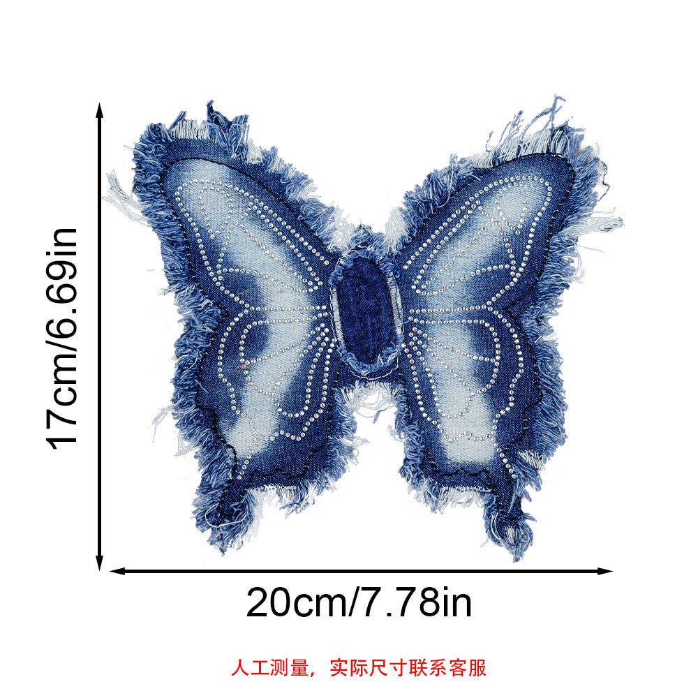 Wholesale Vintage denim fringe patch