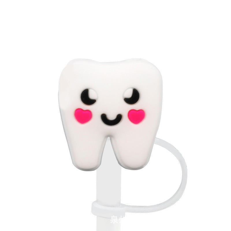 Wholesale 10PCS Doctor and Nurse Silicone Cartoon Tube Straw Hat