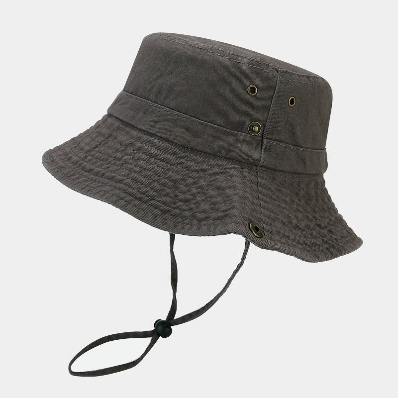 Wholesale  Patchwork Solid Color Wide-Brimmed Bucket Hat  Sun Hat