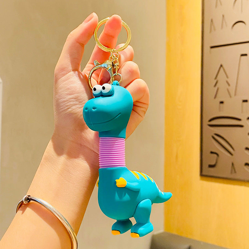 Wholesale Creative Cartoon Telescopic Dinosaur Doll Toy Car PVC Keychain