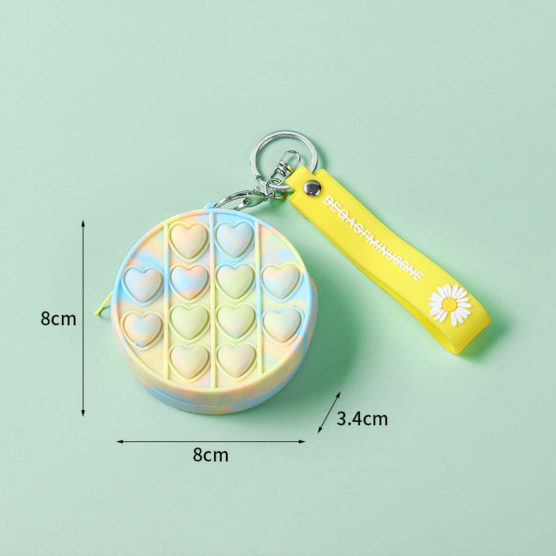 Wholesale Stress Relief Silicone Coin Purse Keychain