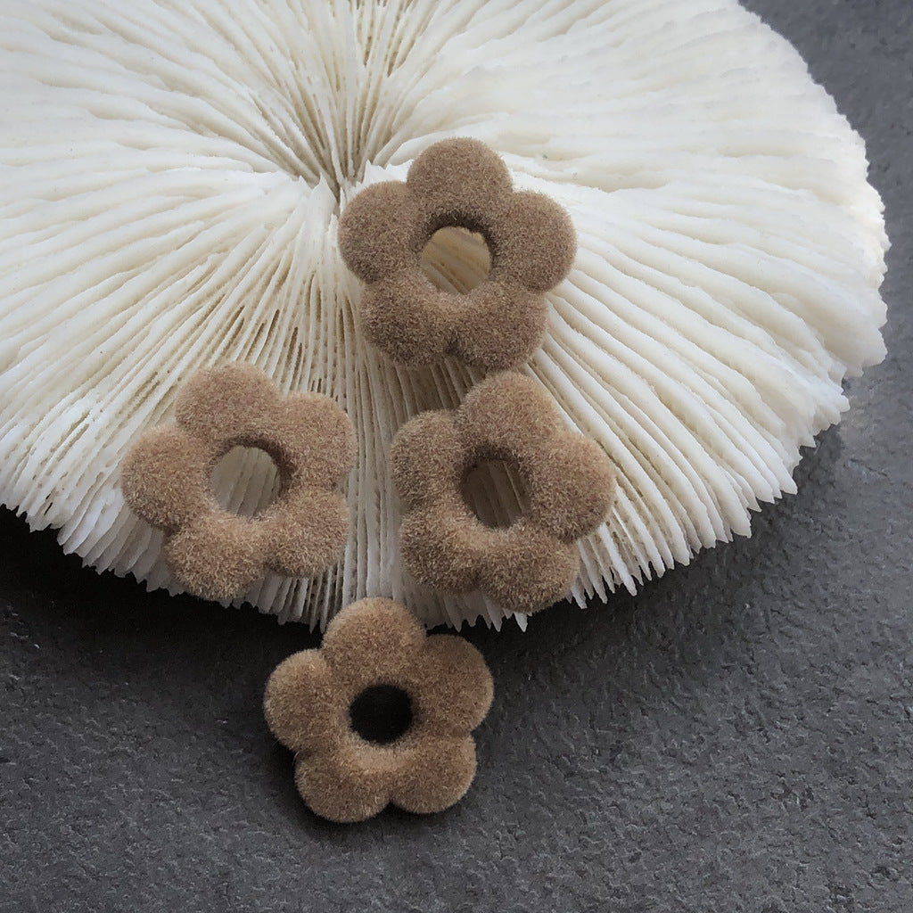 Wholesale 10PCS Flocking Small Flowers DIY Jewelry Accessories Beads